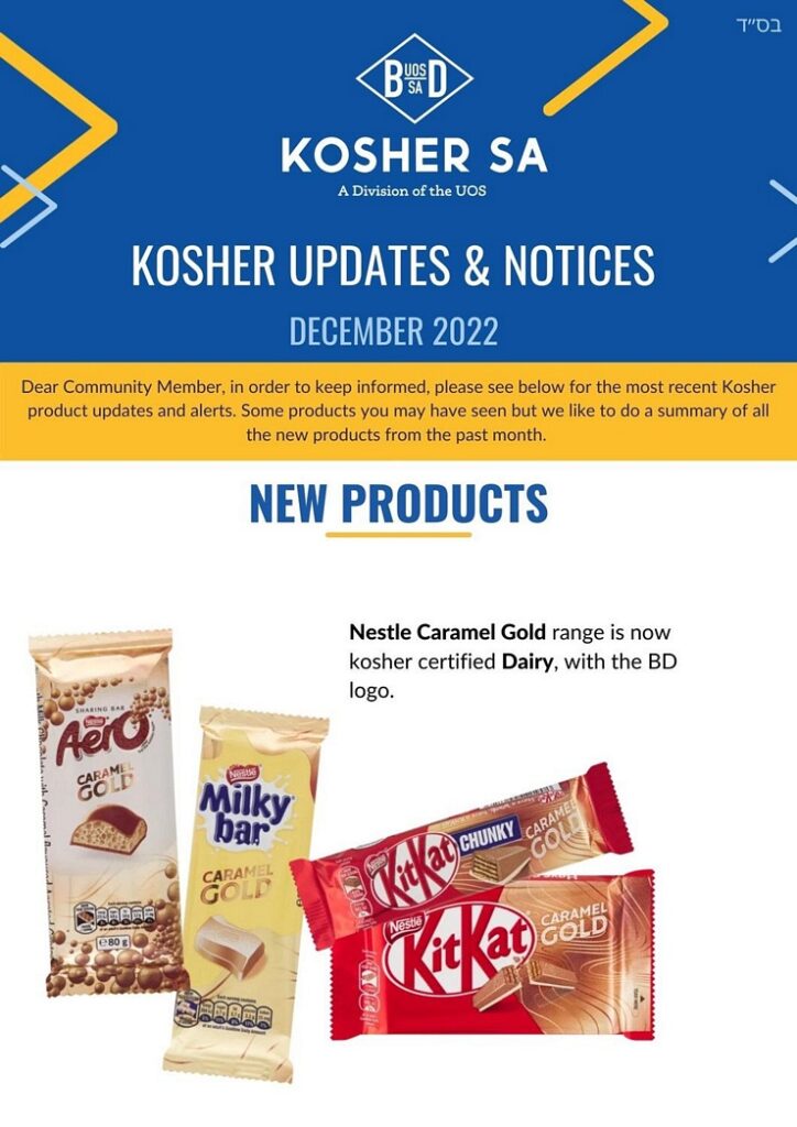 Kosher SA Updates – December 2022
